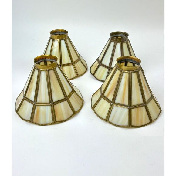 Vintage Tiffany Style Stained Glass Ceiling Fan Chandelier Sconce Light Shade- 4 - Picture 1 of 6
